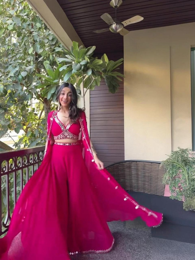 Pastel Mint Multi-Kali Mirror & Resham Lehenga Choli