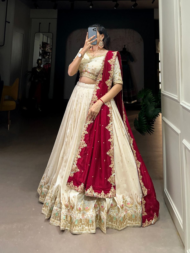 Marigold Yellow Mirror Work Haldi Lehenga Choli